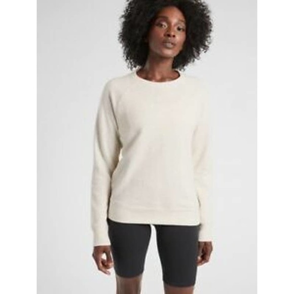 Athleta Tops - Athleta S Dynamic Crew Top Beige Cream Sweatshirt